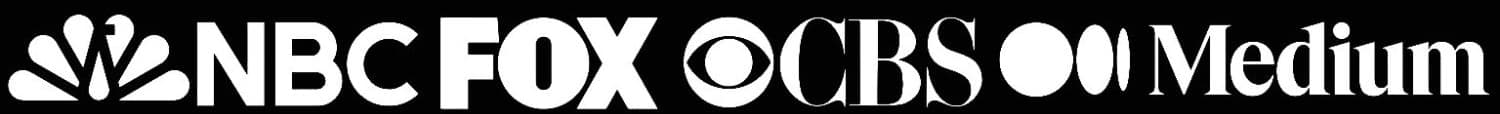 NBC, FOX, CBS and Medium logos